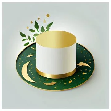 Vector illustration of crescent on the podium isolated on white background Stock Illustration