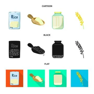 Vector illustration of crop and ecological icon. Set of crop and cooking vector Illustrazione stock