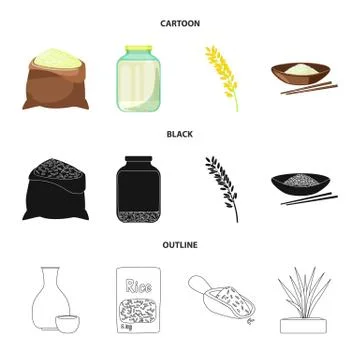 Vector illustration of crop and ecological logo. Collection of crop and cooking Illustrazione stock