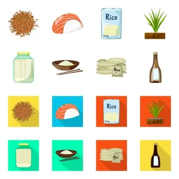 Vector illustration of crop and ecological logo. Set of crop and cooking stock Stock Illustration