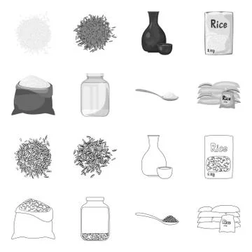 Vector illustration of crop and ecological logo. Set of crop and cooking stock Illustrazione stock
