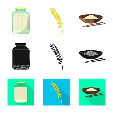 Vector illustration of crop and ecological logo. Collection of crop and cooking Illustrazione stock