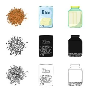 Vector illustration of crop and ecological sign. Set of crop and cooking vector Stock Illustration