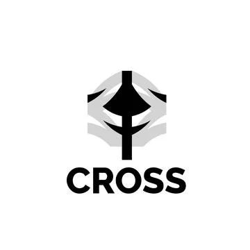 Vector illustration of a cross logo icon with a modern minimalist concept Stock Illustration