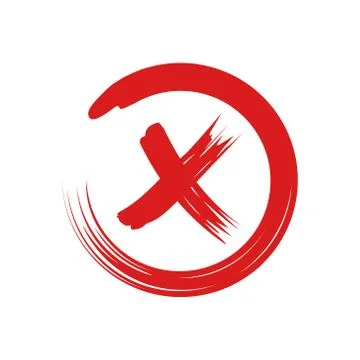 Vector illustration of cross mark. Handwritten sign. Isolated. Stock Illustration