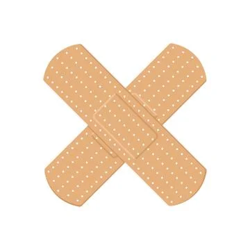 Vector illustration of cross plaster vector icon for web design. Stock Illustration