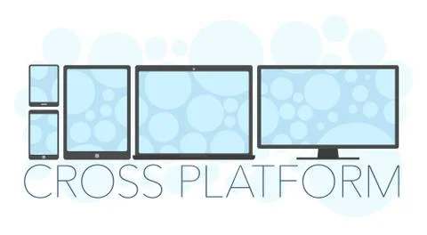 Vector illustration of cross platform concept 스톡 일러스트