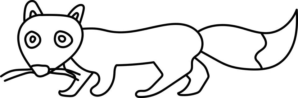 Vector illustration of a crouching fox on a white background Stock Illustration