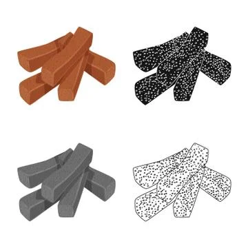 Vector illustration of croutons and bread logo. Set of croutons and crackers Stock Illustration