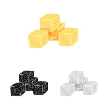 Vector illustration of croutons and bread logo. Set of croutons and bowl stock Stock Illustration