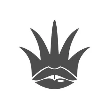 Vector illustration of a crown with lips on white background Stock Illustration