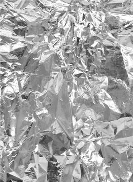 Vector illustration of crumpled silver paper background with metallic effect and Stock Illustration