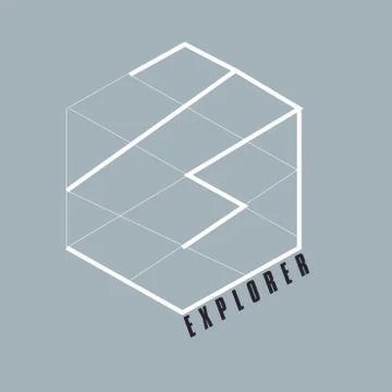 Vector illustration of Cube explore Illustrazione stock