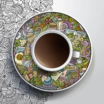 Vector illustration with a Cup of coffee イラスト素材