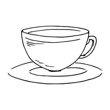 Vector illustration of a cup for coffee or tea. Mug with a hot coffee. Cup of Stock Illustration