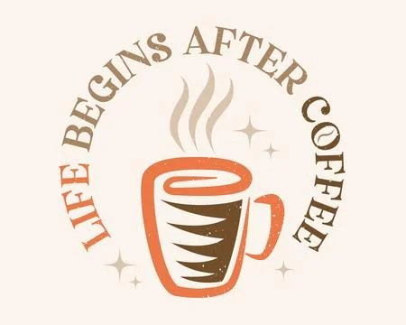 Vector illustration of a cup of coffee in retro style. Vintage logo of hot .. 库存插图