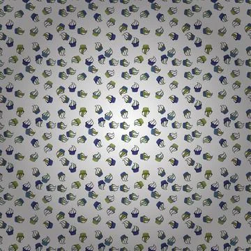 Vector illustration. Cupcake pattern. Nice birthday pattern on white, blue and b Stock Illustration