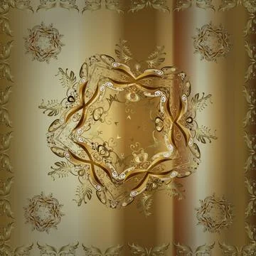 Vector illustration. Curls in yellow, brown and beige colors. In simple style. A Stock Illustration