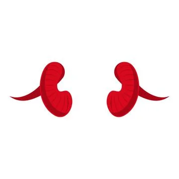 Vector illustration of curved red devil horns. Illustrazione stock