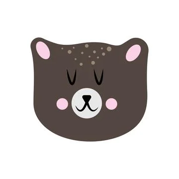 Vector illustration of a cute bear face Stock Illustration