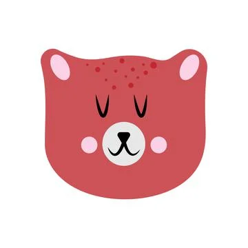 Vector illustration of a cute bear face Illustrazione stock