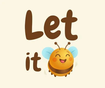 Vector illustration of cute bee in kawaii realistic style. Vector bee in 3D.. Stock Illustration