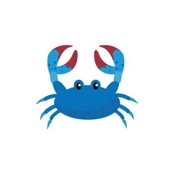 Vector illustration of a cute blue crab Stock Illustration