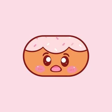Vector illustration of a cute cake cartoon character Illustrazione stock