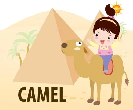 Vector illustration of cute camel Stock Illustration