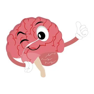 Vector illustration of cute cartoon brain mascot Stock Illustration