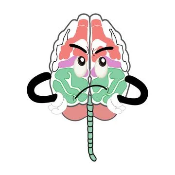 Vector illustration of cute cartoon brain mascot Stock Illustration