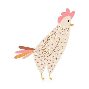 Vector illustration of a cute chicken. Stock Illustration