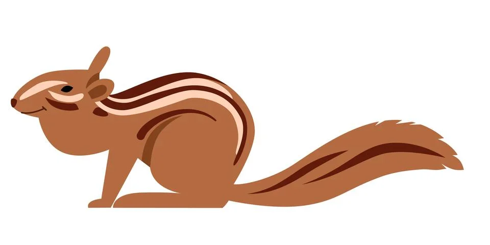 Vector illustration of a cute chipmunk in a flat style Stock Illustration