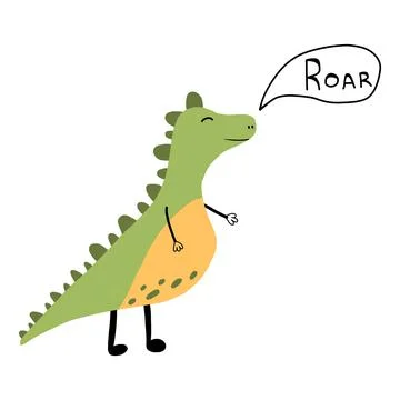 Vector illustration of cute dinosaur. Stock Illustration