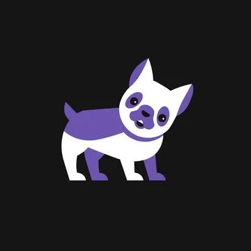 Vector illustration of cute dog on black background Stock Illustration