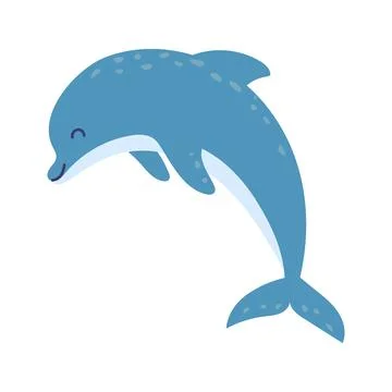 Vector illustration of a cute dolphin Stock Illustration