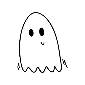 Vector illustration of a cute Doodle-style Ghost. Stock Illustration