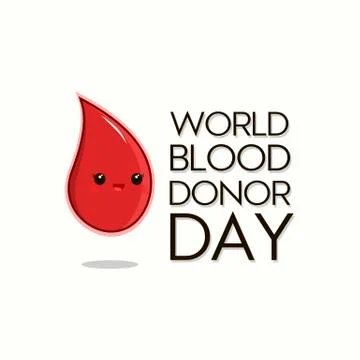 Vector illustration with cute drop of blood for World blood donor day. 스톡 일러스트
