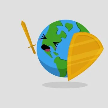 Vector illustration of a cute earth Ilustración de archivo