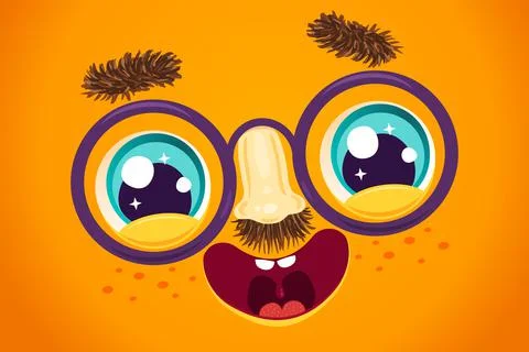 Vector illustration of cute face for april fools day. Stock Illustration