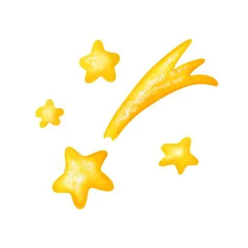 Vector illustration of cute falling stars. Space element in cartoon style Stock-Illustration