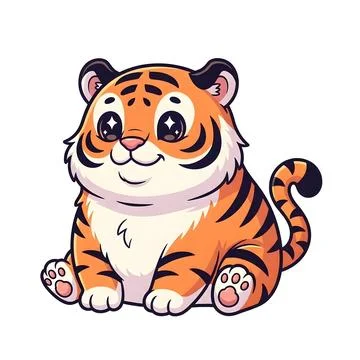 Vector illustration of cute faT TIGER illustration vector Stock Illustration