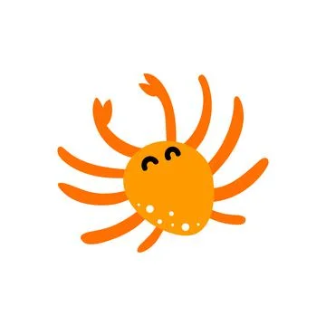 Vector illustration of cute flat crab. Isolated on transparent background 스톡 일러스트