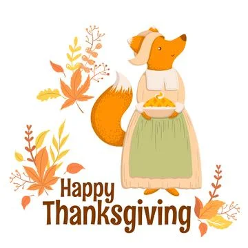 Vector illustration with cute fox character, autumn leaves and lettering is.. Stock Illustration