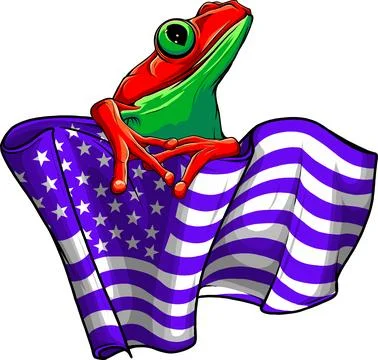 Vector illustration of Cute frog cartoon on white background Stock Illustration