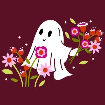 Vector Illustration of Cute ghost in Halloween Day Stock Illustration