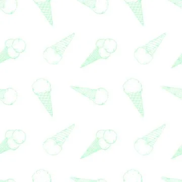 Vector illustration with cute hand-drawn ice creams Illustrazione stock