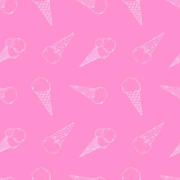 Vector illustration with cute hand-drawn ice creams Stock Illustration