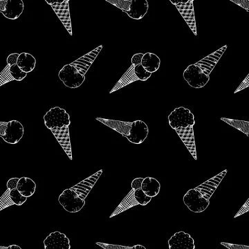 Vector illustration with cute hand-drawn ice creams Stock Illustration