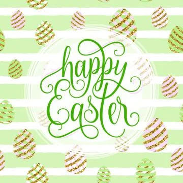 Vector illustration of cute happy easter greeting card Stock Illustration